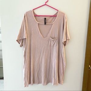 Torrid Distressed Light Pink T Shirt Size 3